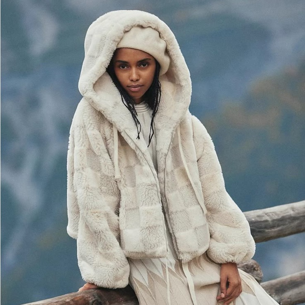 Anthropologie Fuzzy Zip Hoody